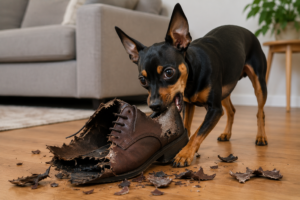 cachorro destrói objetos